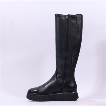 Wonders XFly Platform Long Boot - Black Leather